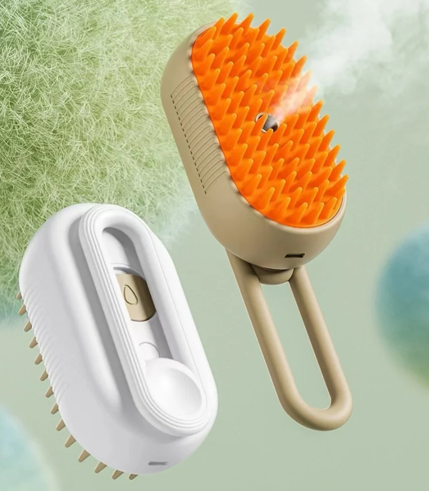 Peine para mascotas con pulverizador de vapor